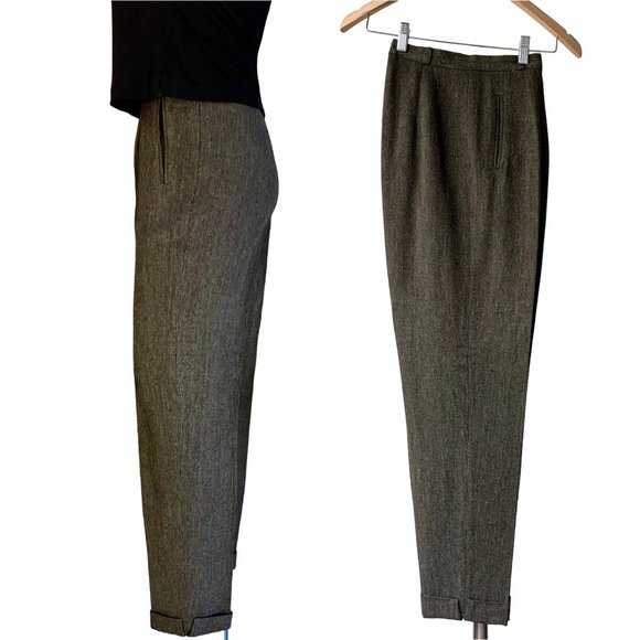 French designer Cinoche high-waisted split hem pleated trousers FR 38_US 4 - Picture 5 of 11